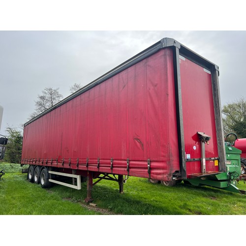 1568A - Montracon Tri axle 13.6m curtain side trailer, no test. 2008. Plating certificate in office