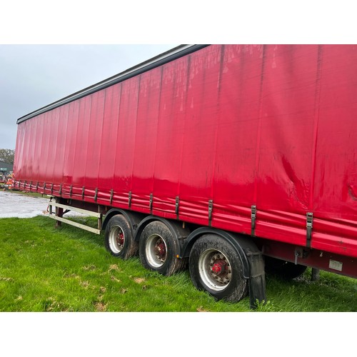 1568A - Montracon Tri axle 13.6m curtain side trailer, no test. 2008. Plating certificate in office