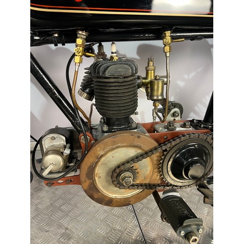 834 - Raleigh Model 15 2¼HP motorcycle. 1924. 250cc. 
Frame No. 5341
Engine No. M1651
Comes with box of sp... 
