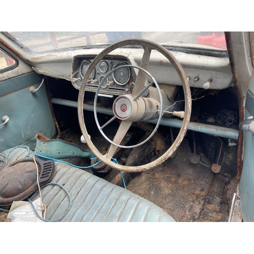 180 - Hillman Minx car. 1959. 1494cc. Petrol. Restoration project. Reg MFO 523. V5. Key in office