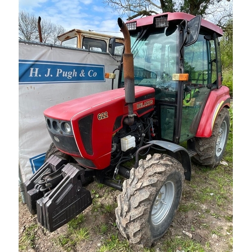 172 - Belarus 622 4wd tractor. Runs and drives. C/w front weights, Pick up hitch and assistor rams. S/n 00... 