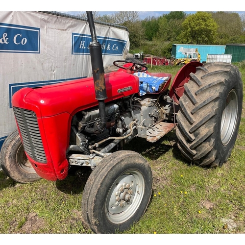 Massey Ferguson 35 tractor. Runs and drives. Fitted with Ford Transit engine. C/w 18.4/26 rear tyres.