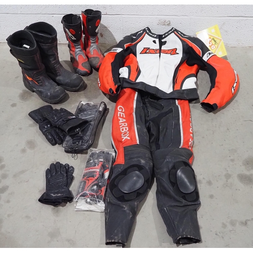 Ixon motorcycle leathers, gloves and boots