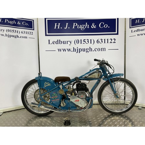 720 - Mascot's-J.A.P Speedway motorcycle. 1938
Frame - Unconfirmed (Scotland), an approximately ⅔ scale ma... 