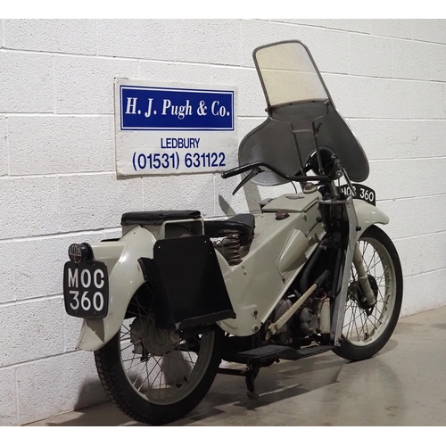 1020 - Velocette LE200 motorcycle. 1952. 192cc. 
Frame No. 12930
Engine No. 14393
Runs and rides. With wate... 