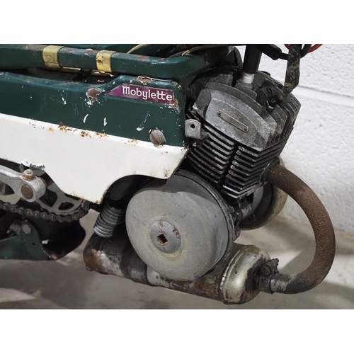 1053 - Mobylette moped. 1972. 49cc. 
Engine turns over but will require recommissioning.
Reg. KAE 860L. Par... 