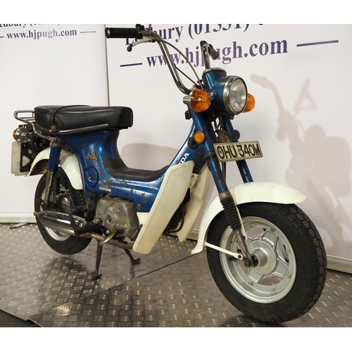 817 - Honda CF70 Chaly motorcycle. 1973. 72cc
Frame No. CF702008771
Engine No. CF70E208818
UK supplied bik... 