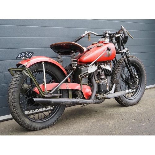 820 - Indian 741 Scout motorcycle. 500cc. 1939. 
Engine No. 73565
Last ridden in January 2024. Comes with ... 