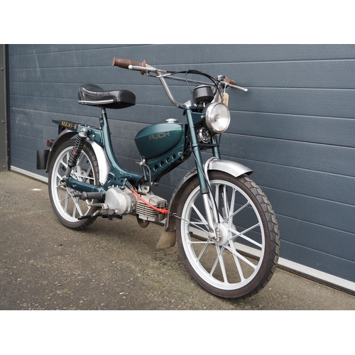 857 - Puch Maxi-s moped. 49cc. 1979. 
Frame No. 3200706
Engine No. 3200706
Runs and rides. Will need light... 