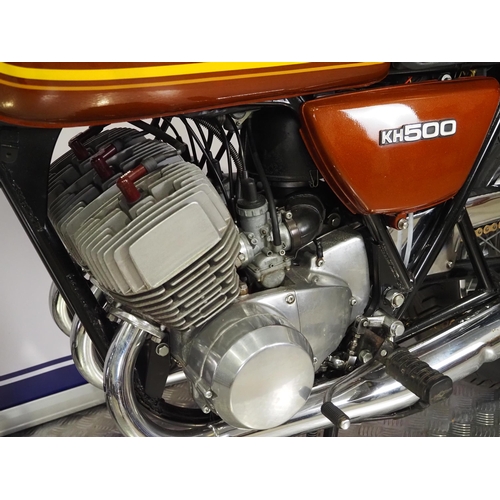 870 - Kawasaki KH 500 motorcycle. 1976. 498cc.
Frame No. H1F-50960
Engine No. KAE121077
This bike was manu... 