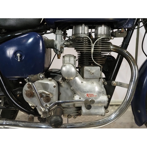 872 - Royal Enfield Bullet motorcycle. 1958. 346cc
Frame No. 41907
Engine No. 17364
Part of a deceased est... 