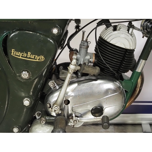 914 - Francis Barnett Plover motorcycle. 1958. 150cc
Frame No. 26943
Engine No. 15T8140M
Runs and rides. L... 