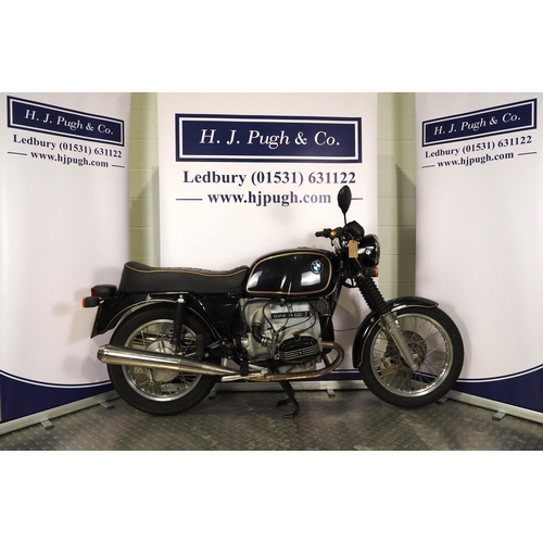 916 - BMW R60/7 motorcycle. 1977. 599cc
Frame No. 6005206
Engine No. 6005206
It had a engine rebuild with ... 