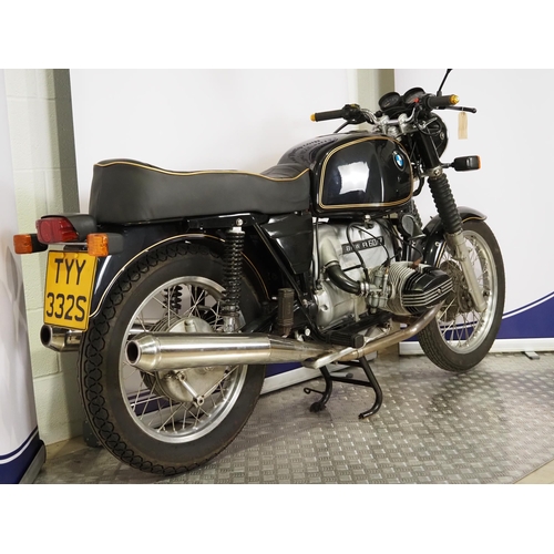 916 - BMW R60/7 motorcycle. 1977. 599cc
Frame No. 6005206
Engine No. 6005206
It had a engine rebuild with ... 