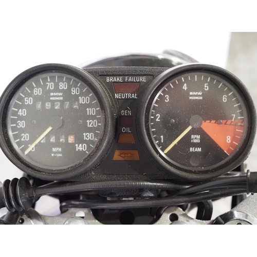 916 - BMW R60/7 motorcycle. 1977. 599cc
Frame No. 6005206
Engine No. 6005206
It had a engine rebuild with ... 