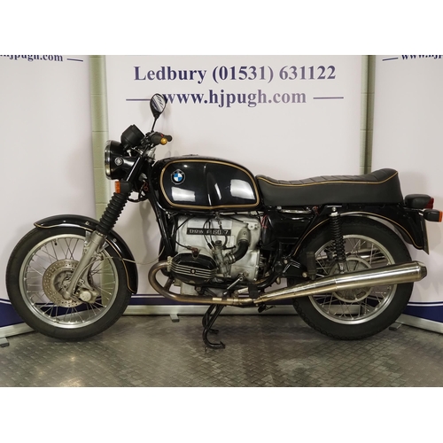 916 - BMW R60/7 motorcycle. 1977. 599cc
Frame No. 6005206
Engine No. 6005206
It had a engine rebuild with ... 