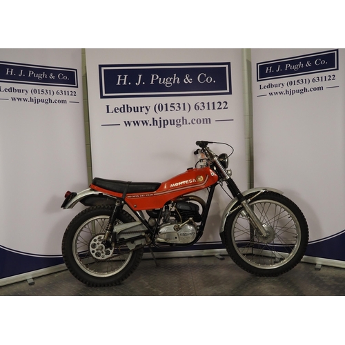 918 - Montesa Cota 247 trail bike.
Frame No. 21M28438
Engine No. 21M23438
Runs. Nova docs available 
Engin... 