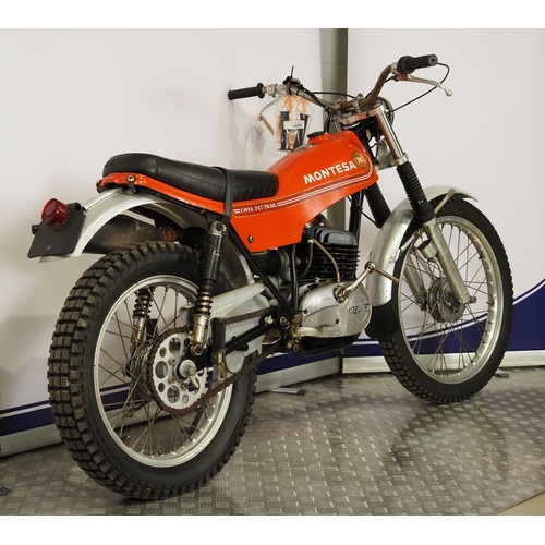 918 - Montesa Cota 247 trail bike.
Frame No. 21M28438
Engine No. 21M23438
Runs. Nova docs available 
Engin... 