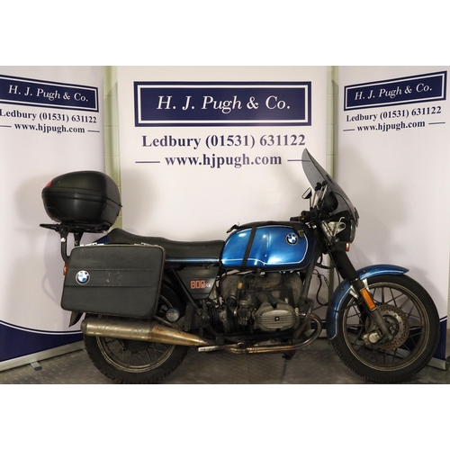 922 - BMW R80 motorcycle. 1980. 797cc
Frame No. 6030892
Engine No. 6030892
Declared Cat D on 21/2/97
Reg. ... 