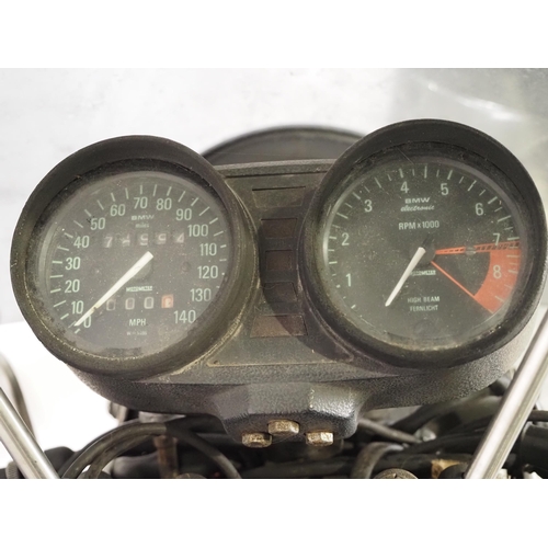 922 - BMW R80 motorcycle. 1980. 797cc
Frame No. 6030892
Engine No. 6030892
Declared Cat D on 21/2/97
Reg. ... 