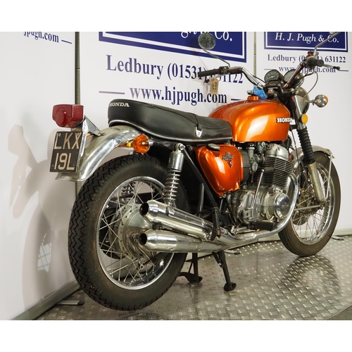 923 - Honda 750 Four motorcycle. 1972. 736cc. 
Frame No. 2024351
Engine No. 2031888
Engine turns over but ... 