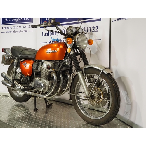 923 - Honda 750 Four motorcycle. 1972. 736cc. 
Frame No. 2024351
Engine No. 2031888
Engine turns over but ... 