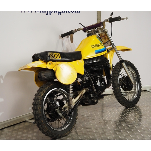 926 - Suzuki RM60 childs scrambler. 1981.
Frame No. RM60 -100061
Engine No. RM60-100149
Engine turns over ... 