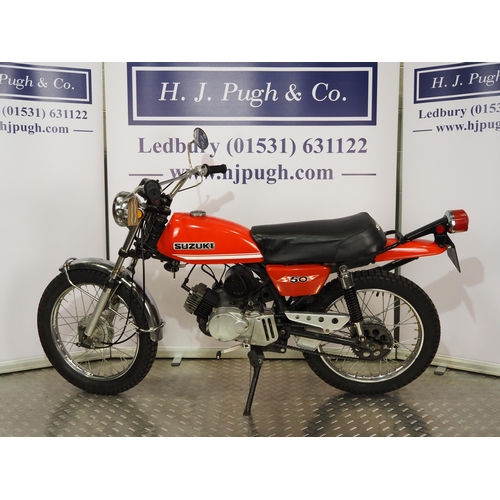 928 - Suzuki TS50 motorcycle. 1971. 49cc. 
Frame No. TS50-16886
Engine number does not match V5. 
Runs and... 