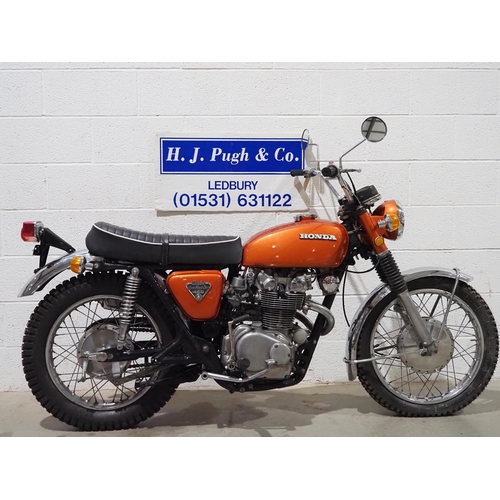 929 - Honda CL450 motorcycle. 1971.
Frame No. CL450-4116491
Engine No. CL450E-4116582
Engine turns over wi... 