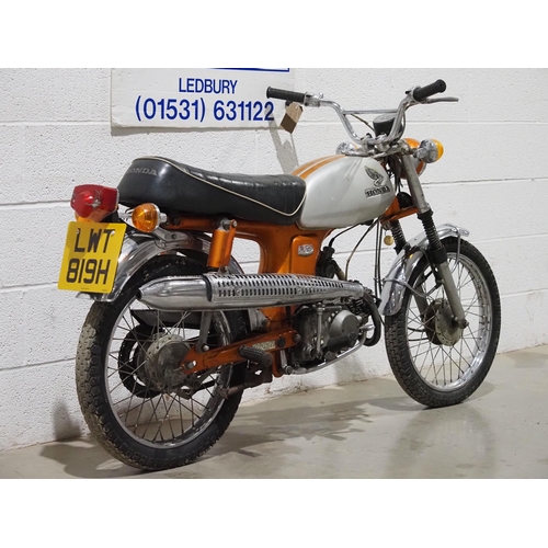 Honda CL70 motorcycle. 1970. 70cc. Frame No. CL70-203332 Engine No ...