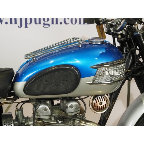 932 - Triumph 350 motorcycle. 1958. 350cc
Frame No. H4290
Engine No. T90 H29827
Runs and rides. Had been s... 