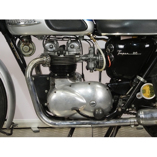932 - Triumph 350 motorcycle. 1958. 350cc
Frame No. H4290
Engine No. T90 H29827
Runs and rides. Had been s... 