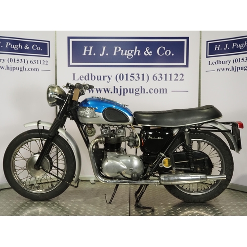 932 - Triumph 350 motorcycle. 1958. 350cc
Frame No. H4290
Engine No. T90 H29827
Runs and rides. Had been s... 