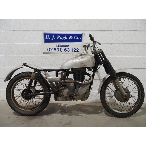 934 - AJS 16 MCS short stroke trails bike. 1958. 350cc
Frame No. 8316c (V5 states 8318c)
Engine No. 58-16-... 