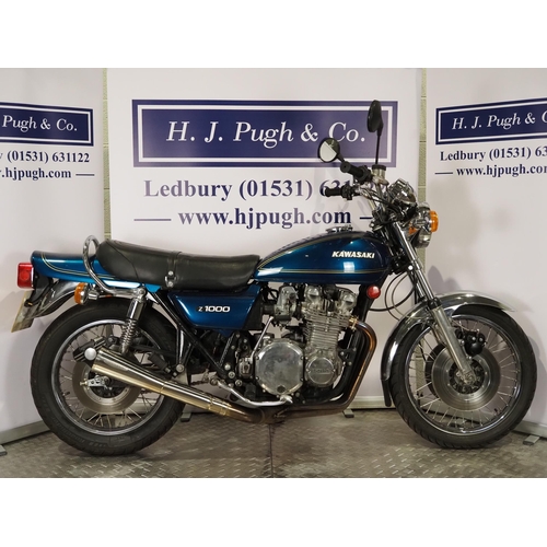 946 - Kawasaki Z1000 A motorcycle. 1977. 1015cc. 
Frame No. KZT00A505385
Engine No. KZT00AE037017
Runs and... 