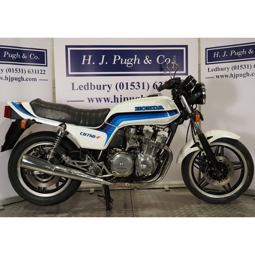 947 - Honda 750F motorcycle. 1985. 749cc. 
Frame No. RC042400785
Engine No. RC04E2401381
Runs and rides. L... 