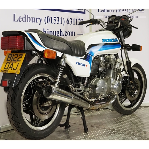 947 - Honda 750F motorcycle. 1985. 749cc. 
Frame No. RC042400785
Engine No. RC04E2401381
Runs and rides. L... 