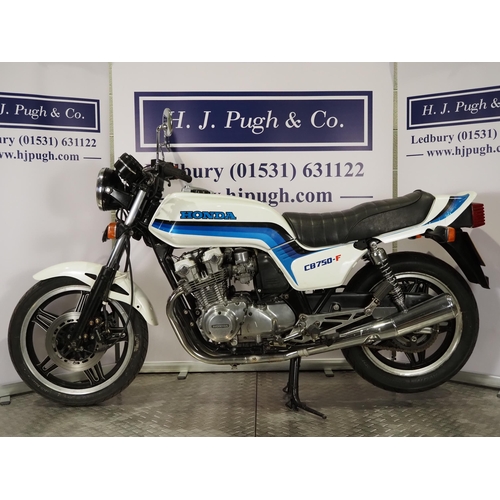 947 - Honda 750F motorcycle. 1985. 749cc. 
Frame No. RC042400785
Engine No. RC04E2401381
Runs and rides. L... 