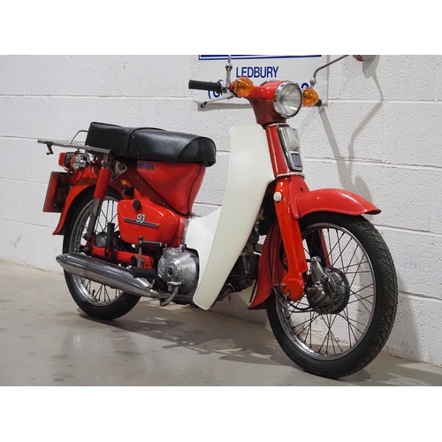 948 - Honda C90 moped. 1977. 90cc. 
Runs but will need recommissioning as has been stored for some time an... 