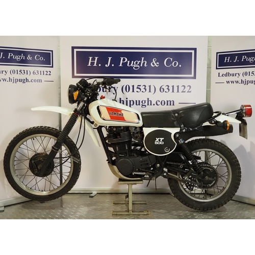 950 - Yamaha XT500 trial bike. 1979. 498cc. 
Frame No. 1U6-114934
Engine No. 1U6114934
Runs and rides. Ger... 