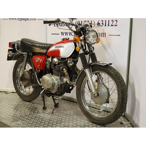 956 - Honda CL350 motorcycle. 1973. 350cc. 
Frame No. CL350-5025393
Engine No. CL350E-5057487 
Engine turn... 