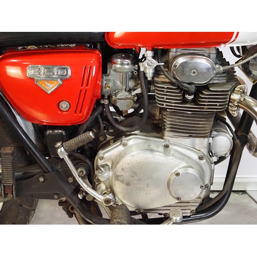 956 - Honda CL350 motorcycle. 1973. 350cc. 
Frame No. CL350-5025393
Engine No. CL350E-5057487 
Engine turn... 