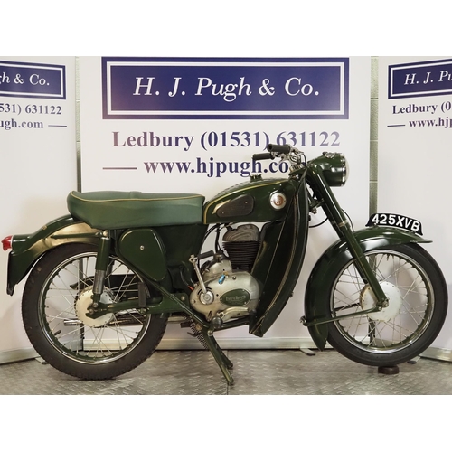 960 - Francis Barnett Cruiser 75 motorcycle. 1956. 225cc. 
Frame No. WB14383
Engine No. 842A/1138
Runs and... 