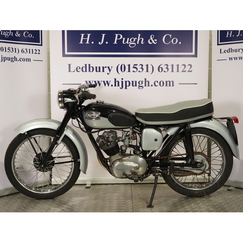 981 - Triumph Tiger Cub motorcycle. 1960. 199cc. 
Frame No. T69501
Engine No. T2070880. Does not match V5.... 