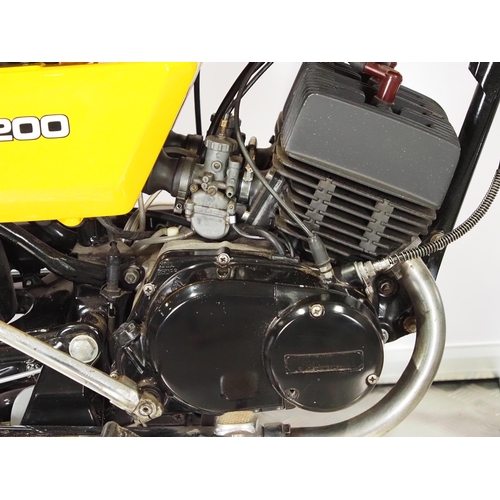 983 - Yamaha RD200. 1980. 124cc. 
Frame No. 1E80400707
Engine No. 1E8400707
Engine turns over but will req... 