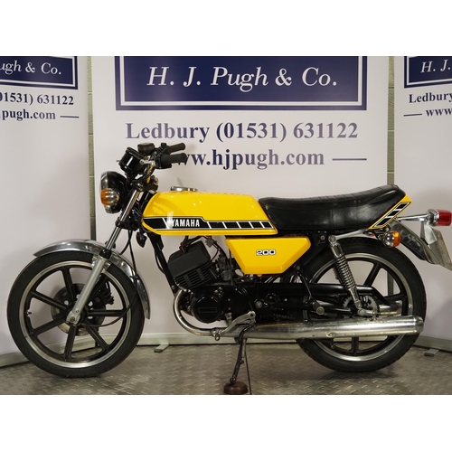 983 - Yamaha RD200. 1980. 124cc. 
Frame No. 1E80400707
Engine No. 1E8400707
Engine turns over but will req... 