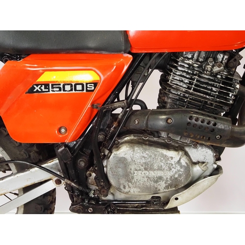 984 - Honda XLS500R motocross bike. 1980. 499cc. 
Runs and rides. Import. 
Reg. JUX 363V. V5 and key.