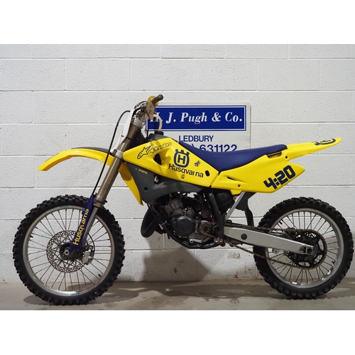 989 - Husqvarna CR125 motocross bike. 2004. 
Runs and rides.