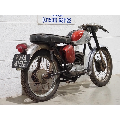 997 - BSA Bantam D10 motorcycle project. 1967. 175cc. 
Engine turns over with compression. 
Reg. KHA 419E.... 