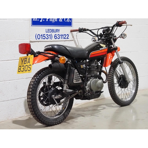 998 - Honda XL175 motorcycle. 1978. 1733cc. 
Runs and last ridden in January 2024. Comes with coils and ne... 